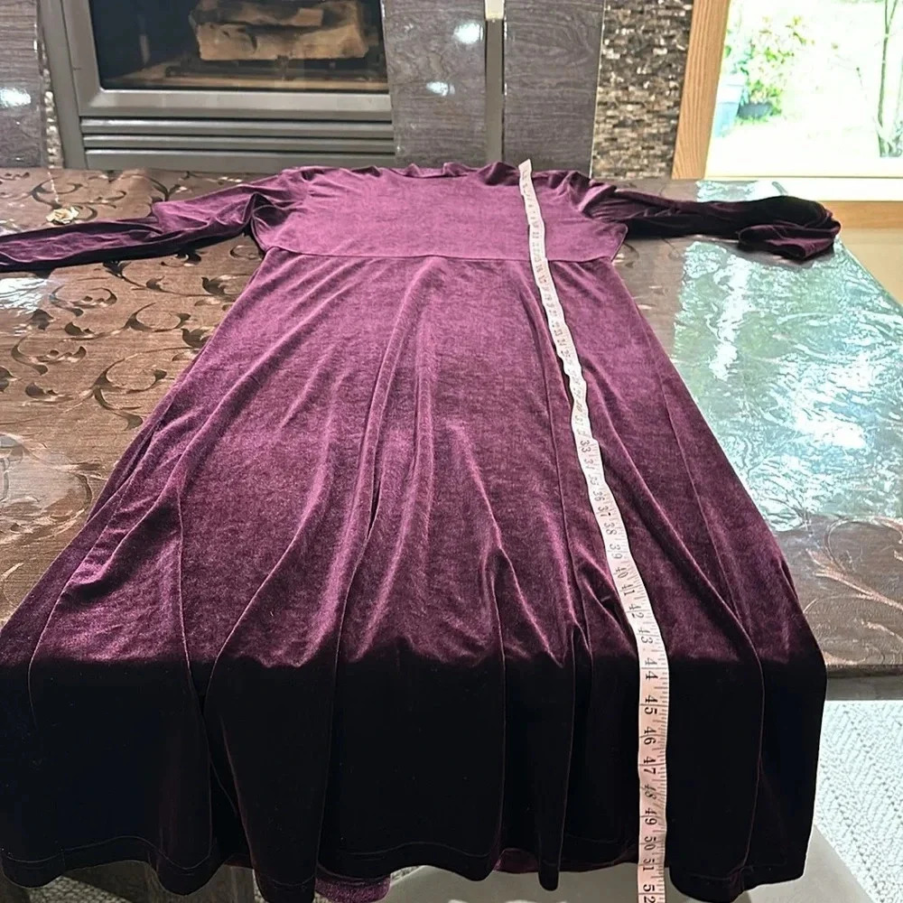 Amanda Smith
90s burgundy velvet long sleeve dress w/ turtle neck - Picture 6 of 9